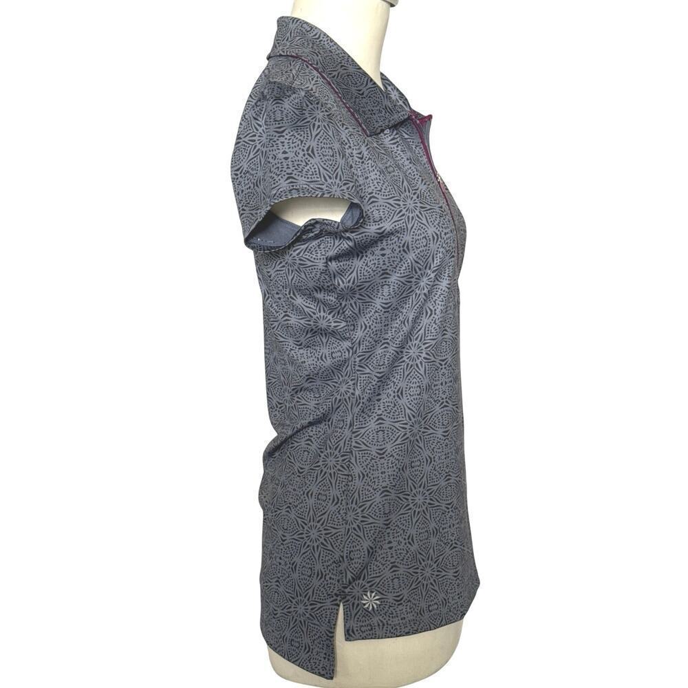Athleta Gravity Womens Short Sleeve 1/2 Zip Polo Dark Gray/Black  XXS EUC - Picture 5 of 9